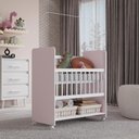 Ver imagem 5 de Mini Berço Grade Movel 89 Cm Outside Branco Rosa Mobbs
