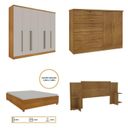 Ver imagem 2 de Quarto de Casal Roupeiro 6 Portas Portugal, Cama Casal, Cabeceira e Cômoda 5 Gavetas