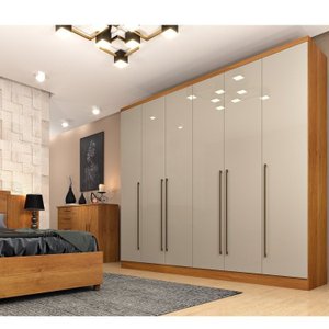 Quarto de Casal Roupeiro 6 Portas Portugal, Cama Casal, Cabeceira e Cômoda 5 Gavetas