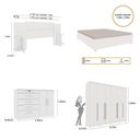 Ver imagem 3 de Quarto de Casal Roupeiro 6 Portas Portugal com Pés, Cama Casal, Cabeceira e Cômoda 5 Gavetas