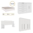 Ver imagem 2 de Quarto de Casal Roupeiro 6 Portas Portugal com Pés, Cama Casal, Cabeceira e Cômoda 5 Gavetas