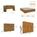 Ver imagem 3 de Quarto de Casal Roupeiro 6 Portas Portugal com Pés, Cama Casal, Cabeceira e Cômoda 5 Gavetas