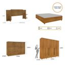 Ver imagem 3 de Quarto de Casal Roupeiro 6 Portas Portugal com Pés, Cama Casal, Cabeceira e Cômoda 5 Gavetas
