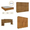 Ver imagem 2 de Quarto de Casal Roupeiro 6 Portas Portugal com Pés, Cama Casal, Cabeceira e Cômoda 5 Gavetas