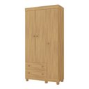 Ver imagem 2 de Guarda-roupa Infantil 92cm 3 Portas e 2 Gavetas Allegra Multimóveis Mp4442 Madeirado
