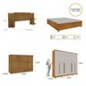 Quarto de Casal Roupeiro 6 Portas Portugal com pés, Cama Casal, Cabeceira e Cômoda 5 Gavetas - 3