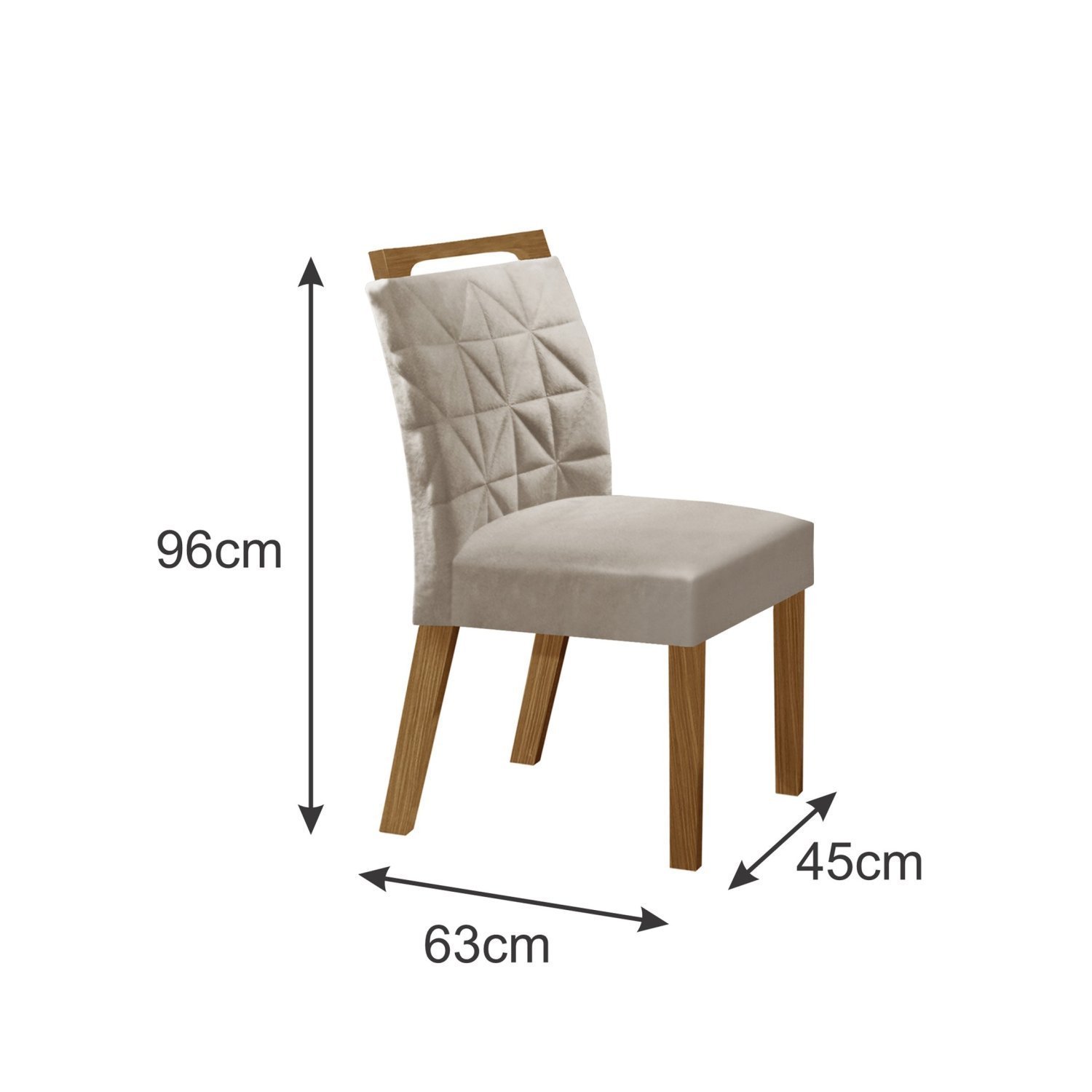 Conjunto Sala de Jantar Mesa Vitória 180x90cm e 6 Cadeiras Apollo - 4