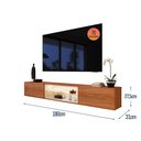 Ver imagem 5 de Rack Bancada Suspensa Milano para TV até 70” com LED, Nicho Iluminado e Portas Basculantes