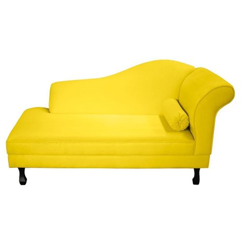 Recamier Divã Dubai 140 Cm Braço Esquerdo Amarelo