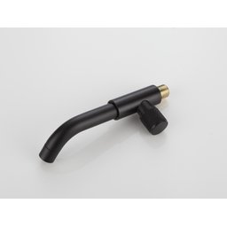 Torneira de Banheiro Lavatório Lavabo de Parede Redonda Black Preto Luxo Metal Premium - 2