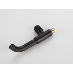 Torneira de Banheiro Lavatório Lavabo de Parede Redonda Black Preto Luxo Metal Premium - 3