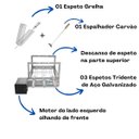 Ver imagem 4 de Gira Grill Inox com 3 Espetos Tridente + Espeto Grelha + Espalhador Pratic