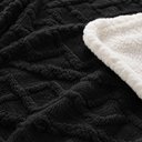 Ver imagem 2 de Cobertor Manta Santiago Casal 210x190cm Microfibra Dupla Face Sherpa Preto Clara Luz Decora