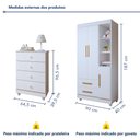 Ver imagem 3 de Quarto de Bebê Guarda Roupa 3 Portas e Cômoda 100% MDF Nina