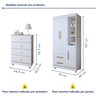 Quarto de Bebê Guarda Roupa 3 Portas e Cômoda 100% MDF Nina  - 3