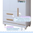 Ver imagem 5 de Quarto de Bebê Guarda Roupa 3 Portas e Cômoda 100% MDF Nina