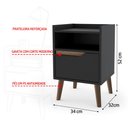 Ver imagem 2 de Mesa de Cabeceira 1 Gaveta Gabriela Preta