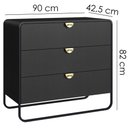 Ver imagem 3 de Comoda 3 Gavetas Organica 90 Cm 28068 Artesano Nero Preto