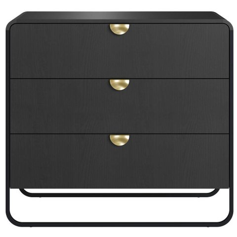 Comoda 3 Gavetas Organica 90 Cm 28068 Artesano Nero Preto