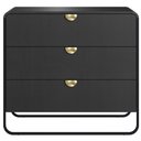 Ver imagem 1 de Comoda 3 Gavetas Organica 90 Cm 28068 Artesano Nero Preto