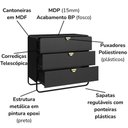 Ver imagem 5 de Comoda 3 Gavetas Organica 90 Cm 28068 Artesano Nero Preto