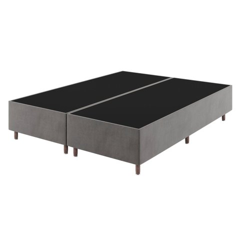 Base Box Queen 37cm x 198cm x 158cm Treviso Liso Cinza/Grafite Viero