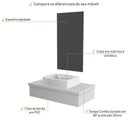 Ver imagem 4 de Conjunto Bancada C-cuba Aria 41 e Espelheira Metrópole 801 Perffect Acetinado Branco Chess