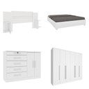 Ver imagem 3 de Quarto de Casal Roupeiro 6 Portas Portugal, Cama Casal Queen, Cabeceira e Cômoda 5 Gavetas