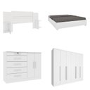 Ver imagem 3 de Quarto de Casal Roupeiro 6 Portas Portugal, Cama Casal Queen, Cabeceira e Cômoda 5 Gavetas