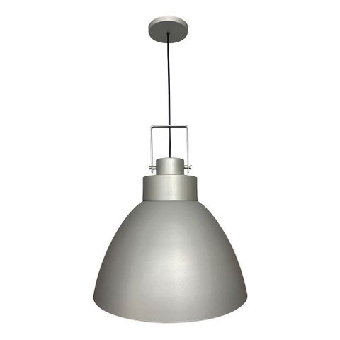 Lustre Pendente Utron King Estilo Industrial Alumínio 40cm - Cinza/branco Monocromático
