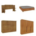 Ver imagem 2 de Quarto de Casal Roupeiro 6 Portas Portugal, Cama Casal Queen, Cabeceira e Cômoda 5 Gavetas