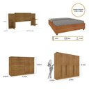 Ver imagem 3 de Quarto de Casal Roupeiro 6 Portas Portugal, Cama Casal Queen, Cabeceira e Cômoda 5 Gavetas