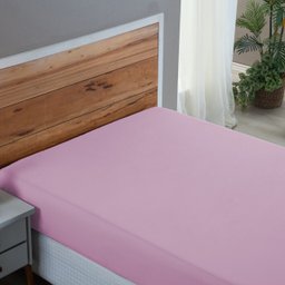 Lençol de Baixo 200 Fios Queen com Elástico 100% Algodão Avulso Roupa de Cama Box:rosa Bebe - 2