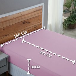 Lençol de Baixo 200 Fios Queen com Elástico 100% Algodão Avulso Roupa de Cama Box:rosa Bebe - 4