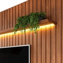 Ver imagem 4 de Painel Trento para TV com Bancada 275 Ripado Freijó Off White com LED -DJ Móveis