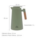 Ver imagem 3 de Garrafa Térmica Design Cabo Madeira Botão Abre Fácil Verde - Vivaflor Decor