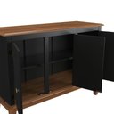 Ver imagem 2 de Balcão de Madeira Maciça 3 Portas - Cor: Preto