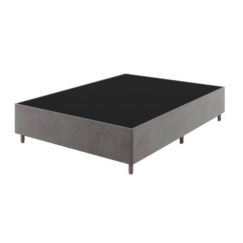 Base Box Casal 37cm x 188cm x 138cm Treviso Liso Cinza/Grafite Viero