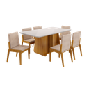 Ver imagem 2 de Conjunto Mesa com 6 Cadeiras Harpa Marrom/Marromle/Off White