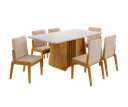 Ver imagem 2 de Conjunto Mesa com 6 Cadeiras Harpa Marrom/Marromle/Off White