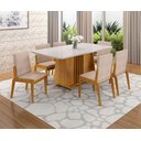 Ver imagem 1 de Conjunto Mesa com 6 Cadeiras Harpa Marrom/Marromle/Off White