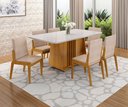 Ver imagem 1 de Conjunto Mesa com 6 Cadeiras Harpa Marrom/Marromle/Off White
