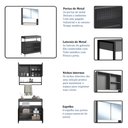 Ver imagem 7 de Gabinete com Espelheira Banheiro 80cm 4 Portas e Toalheiro Cor:preto com Grafite