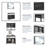 Gabinete com Espelheira Banheiro 80cm 4 Portas e Toalheiro Cor:preto com Grafite - 7