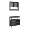 Gabinete com Espelheira Banheiro 80cm 4 Portas e Toalheiro Cor:preto com Grafite - 4