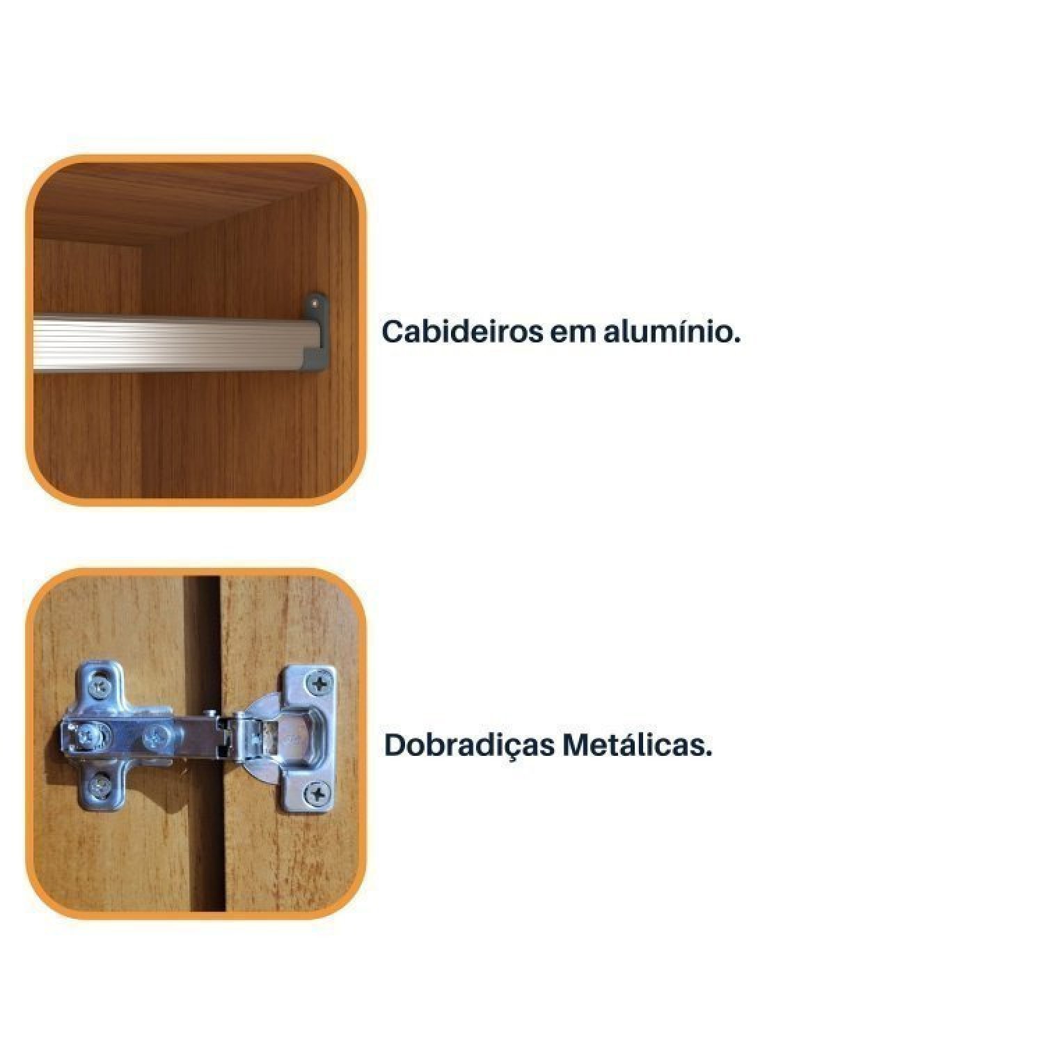Quarto de Casal Roupeiro 6 Portas Portugal com pés, Cama Casal Queen, Cabeceira e Cômoda 5 Gavetas - 12