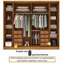 Ver imagem 7 de Quarto de Casal Roupeiro 6 Portas Portugal com Pés, Cama Casal Queen, Cabeceira e Cômoda 5 Gavetas Bege/Cinamomo