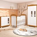 Ver imagem 5 de Berço Americano 2 em 1 Danny Vira Sofazinho Infantil Branco/Savana Fosco Quarto de Bebê - Reller