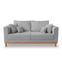 Ver imagem 4 de Kit Sofá 3 Lugares e 2 Poltronas Beny Viena com Almofadas Decorativa Linho Cinza - Madeira Prima Dec