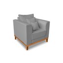 Ver imagem 5 de Kit Sofá 3 Lugares e 2 Poltronas Beny Viena com Almofadas Decorativa Linho Cinza - Madeira Prima Dec